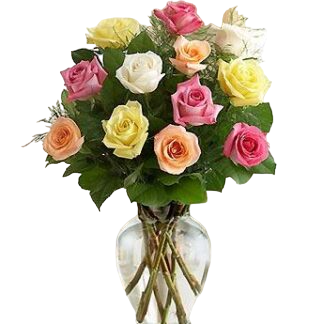 15 multi-colored roses | Flower Delivery Saratov